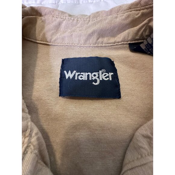 VTG Wrangler Mens XL bottlebrush distressed Pearl Snap Button-Up Shirt  chore - Picture 3 of 16